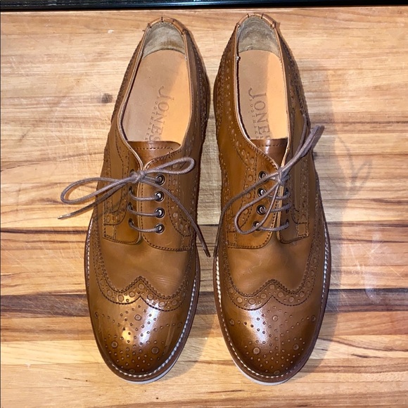 Brown Leather Unisex Brogue Shoes - Picture 1 of 3